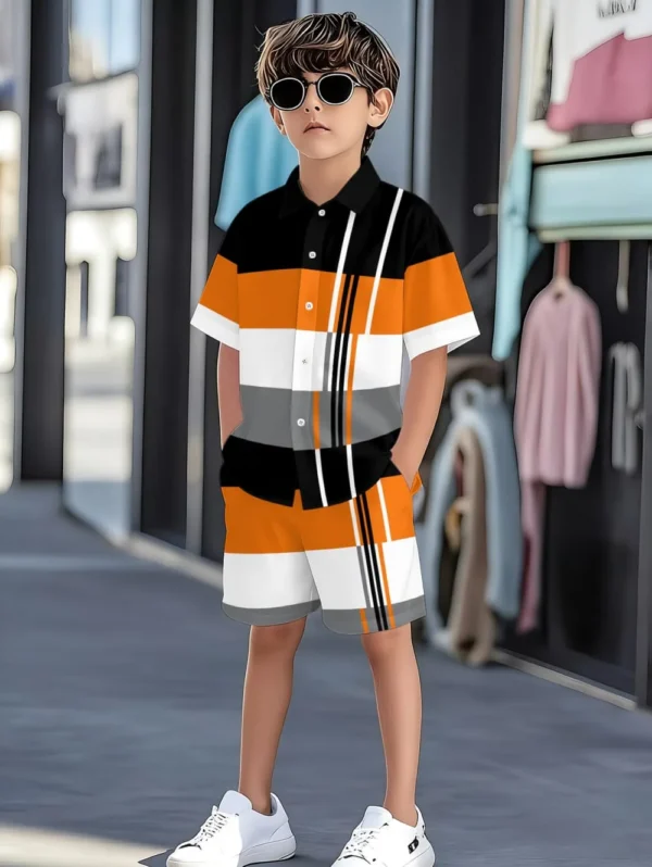 S9f739fbf25c44c8d9ef9f0897c4a7b42C.webp Striped Shirt & Shorts Set
