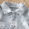 Palm & Dino Beach Shirt Set