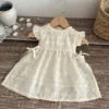 Embroidered Flower Pinafore Dress