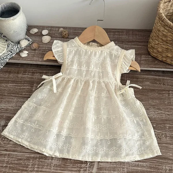 Embroidered Flower Pinafore Dress