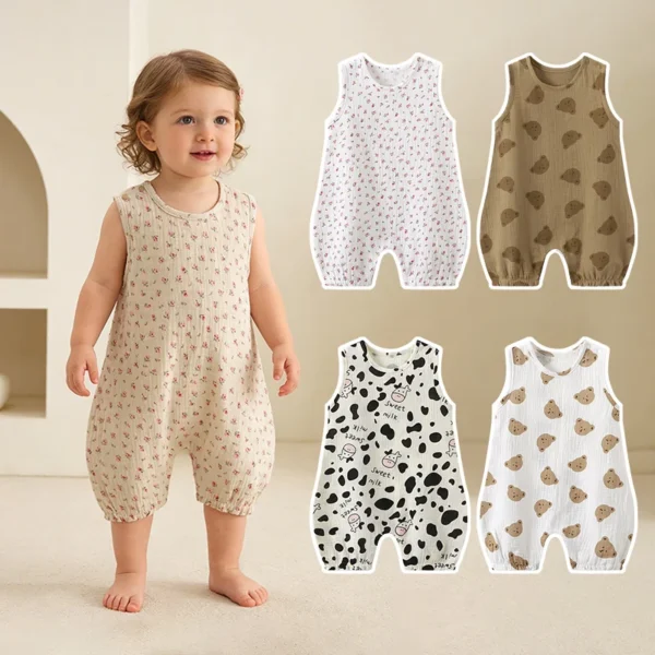 Little Bear Muslin Romper