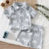 Palm & Dino Beach Shirt Set