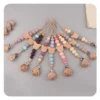 Wooden Bead Pacifier Clip