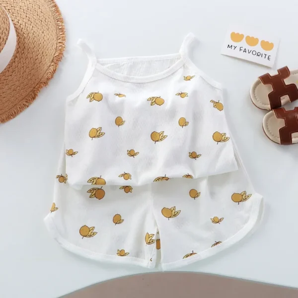 Square Collar Top & Shorts Set