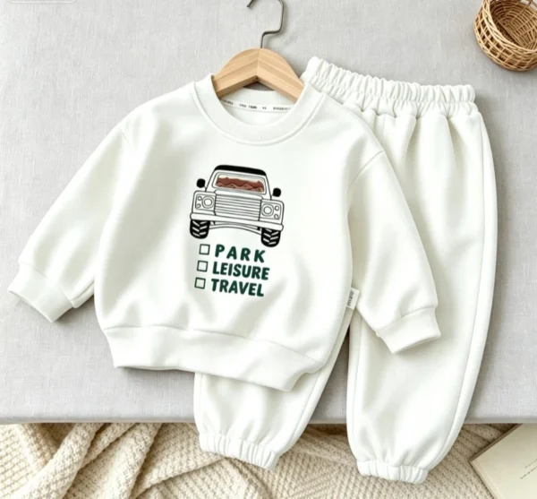 Car Graphic Sweatshirt Set