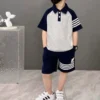 Waffle Knit Polo & Shorts Set