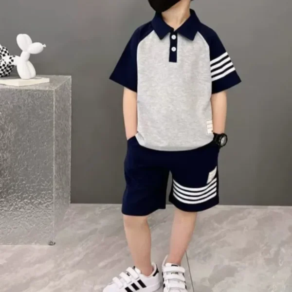 Waffle Knit Polo & Shorts Set