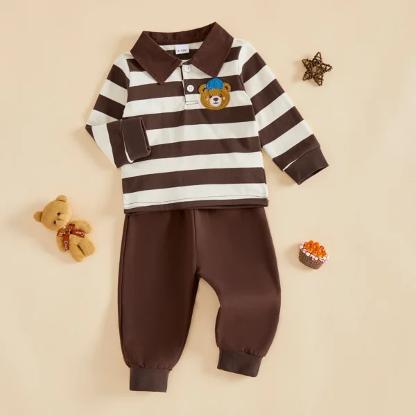 Sc02e8f78cf1149d59d148853d401399f8.webp Striped Bear Sweatshirt Set