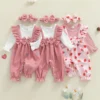 Bow Patchwork Romper & Headband
