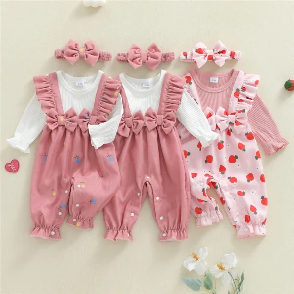 Bow Patchwork Romper & Headband