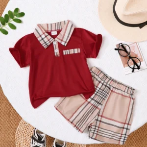 Brown Striped Tee & Shorts