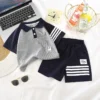 Waffle Knit Polo & Shorts Set