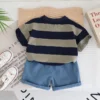 Sc5fa333943cf4261a7dde7c457893523R.webp Striped Tee & Shorts Set