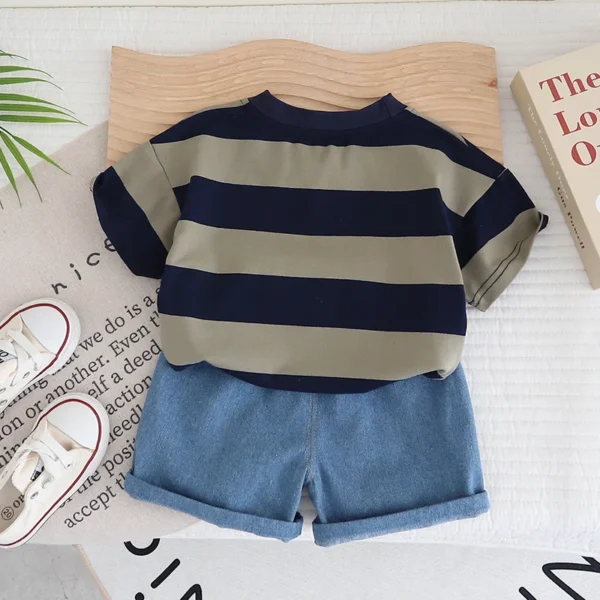 Sc5fa333943cf4261a7dde7c457893523R.webp Striped Tee & Shorts Set