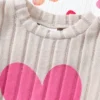 Heart Print Ribbed 3-Piece Set