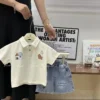 Cartoon Polo & Denim Shorts