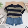 Sd3733e4a93274f9c902f4c51d44fe86fZ.webp Striped Tee & Shorts Set