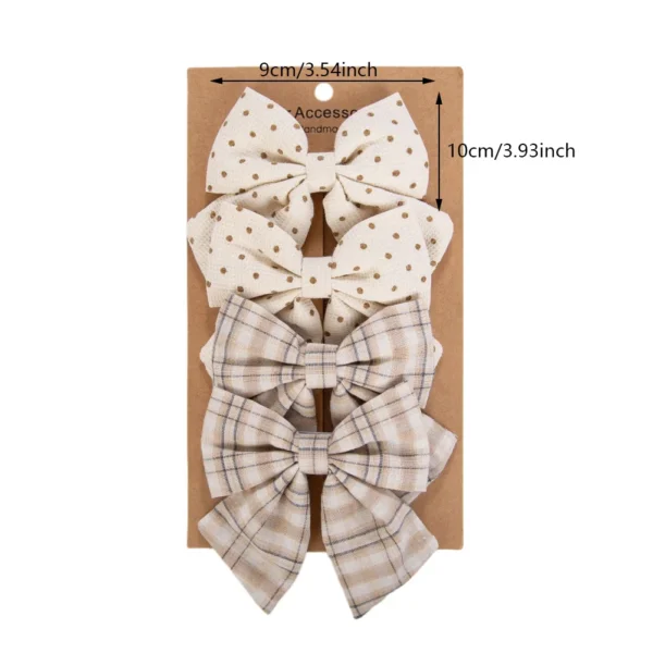Printed Hair Bow Clips (4 Pack)