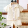 Ribbed Shirt & Shorts Set
