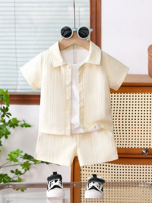 Ribbed Shirt & Shorts Set
