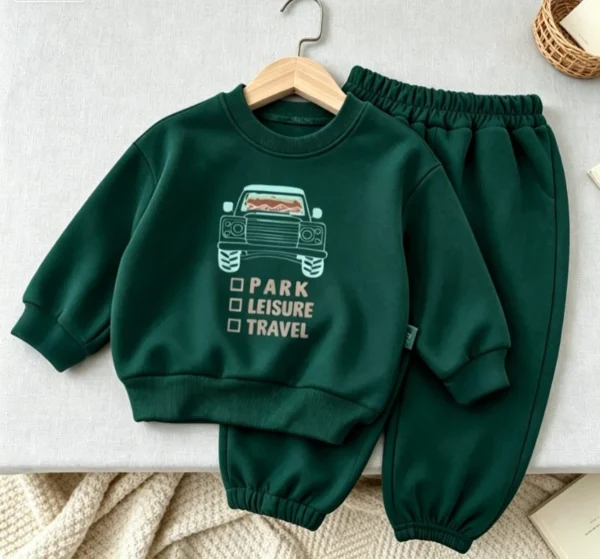 Car Graphic Sweatshirt Set