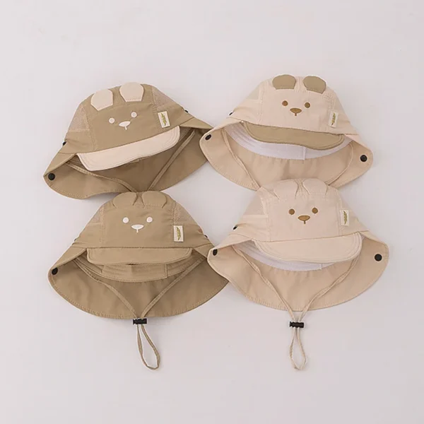 Bear Ear Sun Hat with Neck Flap