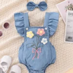 Bow Tie Romper & Suspender Set