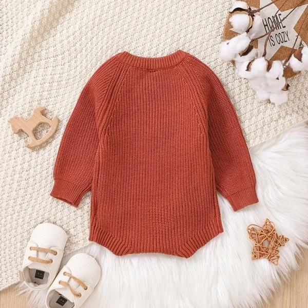 Button Front Knitted Romper