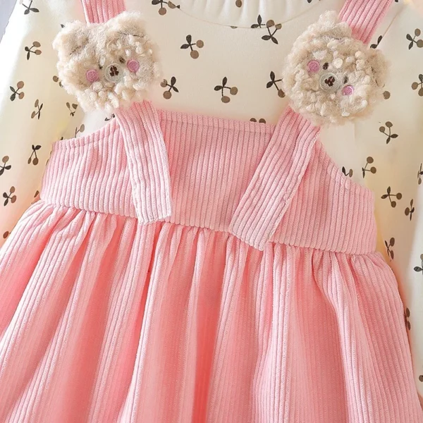 Bear Corduroy Pinafore Dress