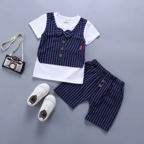 Plaid Tee & Shorts Set