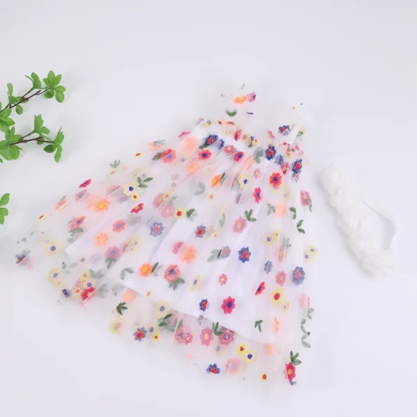 Embroidered Floral Tutu Dress