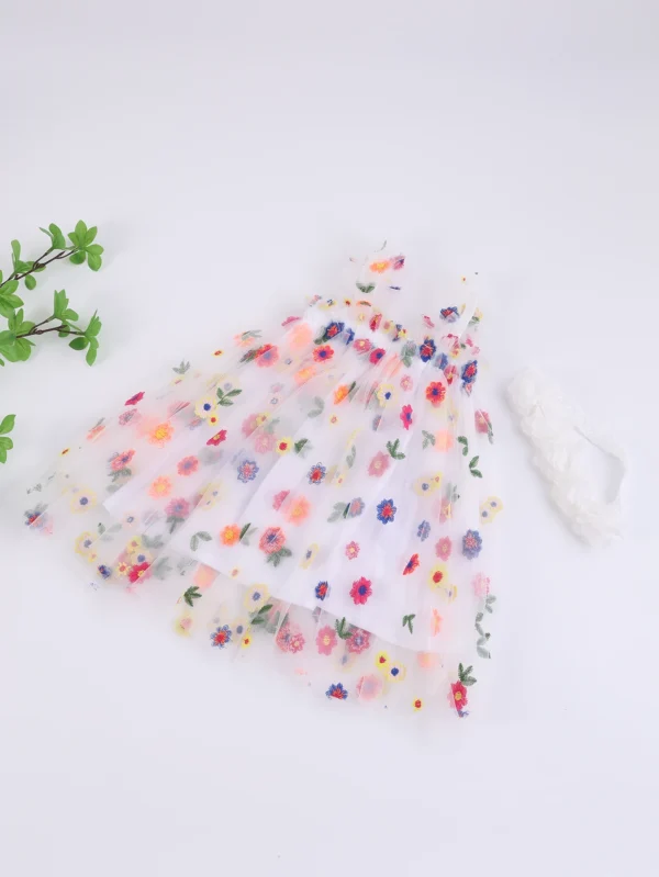 Embroidered Floral Tutu Dress