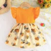 Little Bee Dress & Bow Headband