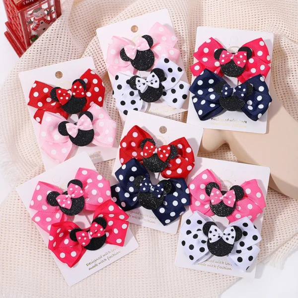 Polka Dot Bow Clips (2 Pack)