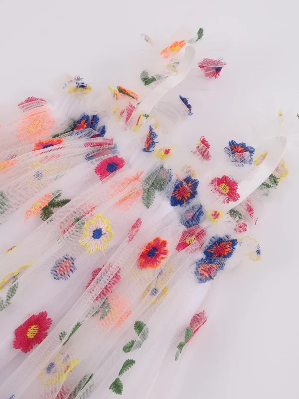 Embroidered Floral Tutu Dress